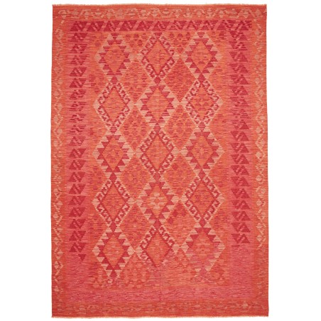Tappeto Kilim Afghanistan rosso bianco 206x294