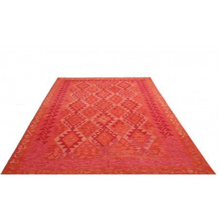 Tappeto Kilim Afghanistan rosso bianco 206x294