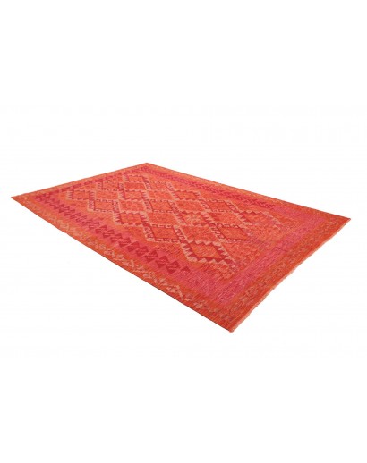 Tappeto Kilim Afghanistan rosso bianco 206x294
