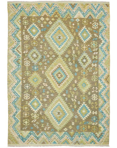 Tappeto Kilim Afghanistan marrone grigio 207x291