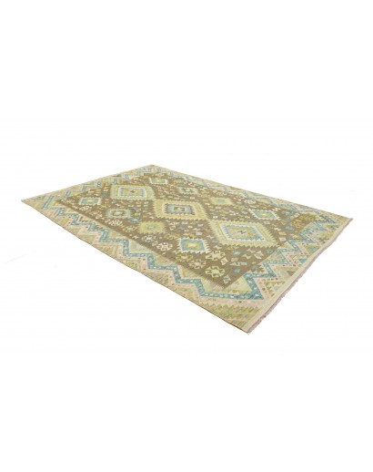 Tappeto Kilim Afghanistan marrone grigio 207x291