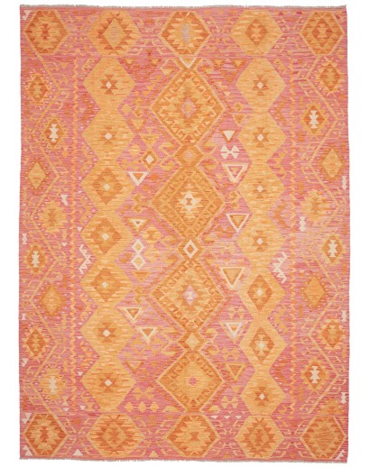 Tappeto Kilim Afghanistan arancione marrone 208x292