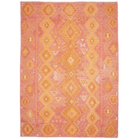 Tappeto Kilim Afghanistan arancione marrone 208x292