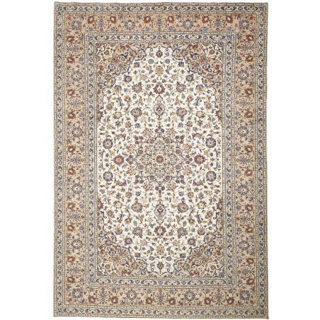 Tappeto Kashan Persia bianco grigio 202x322