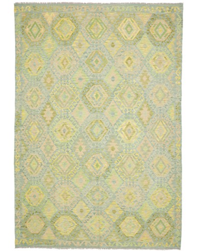 Tappeto Kilim Afghanistan marrone verde 203x298