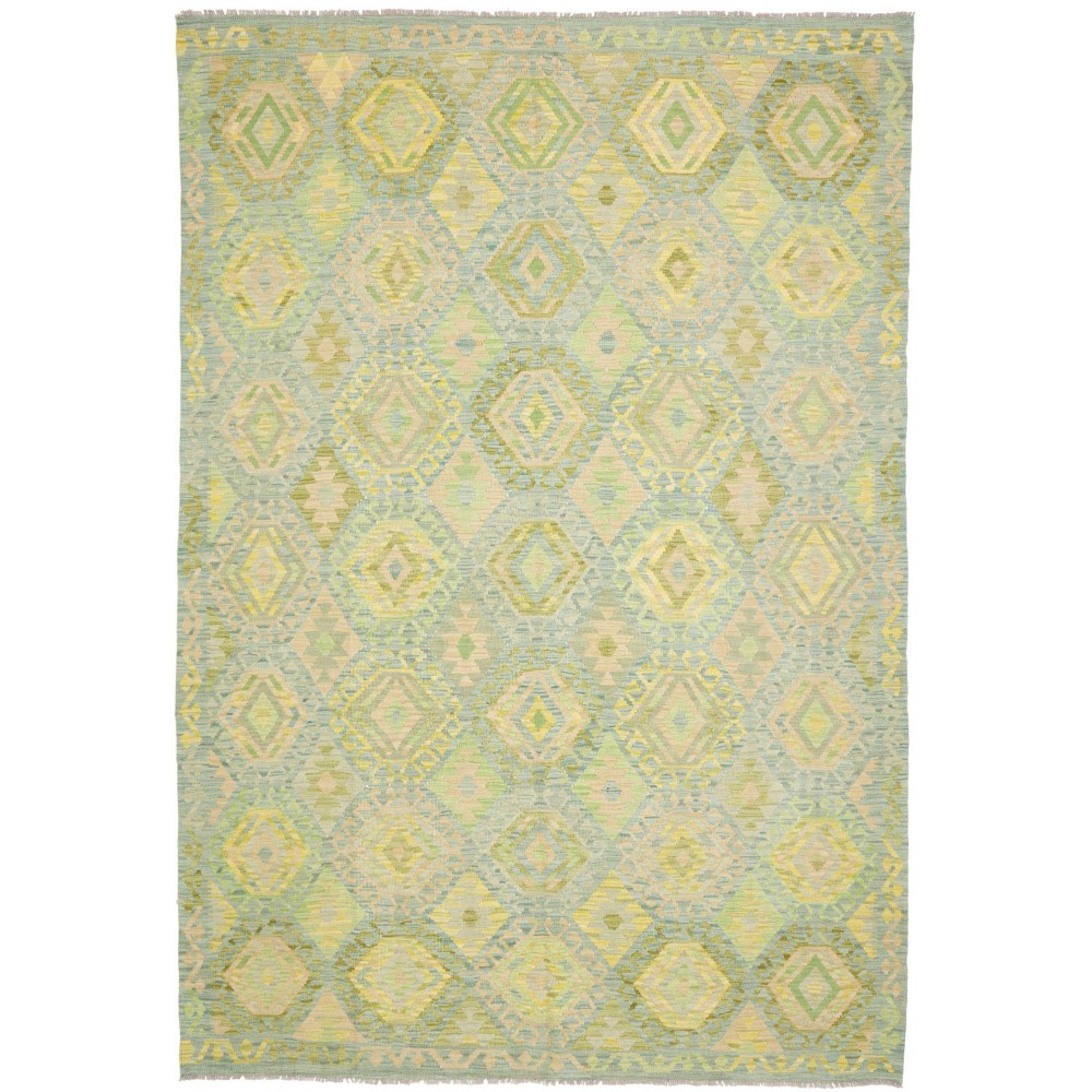 Tappeto Kilim Afghanistan marrone verde 203x298