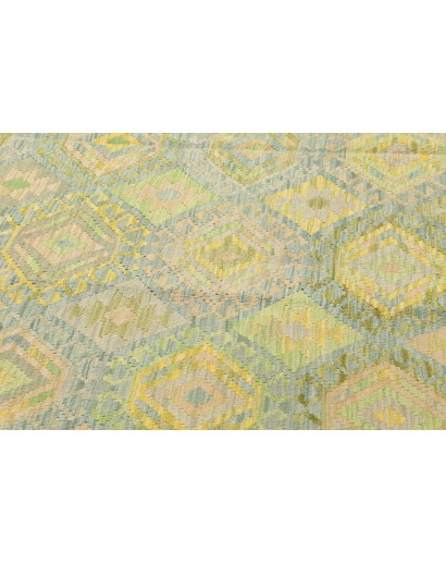 Tappeto Kilim Afghanistan marrone verde 203x298