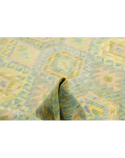 Tappeto Kilim Afghanistan marrone verde 203x298