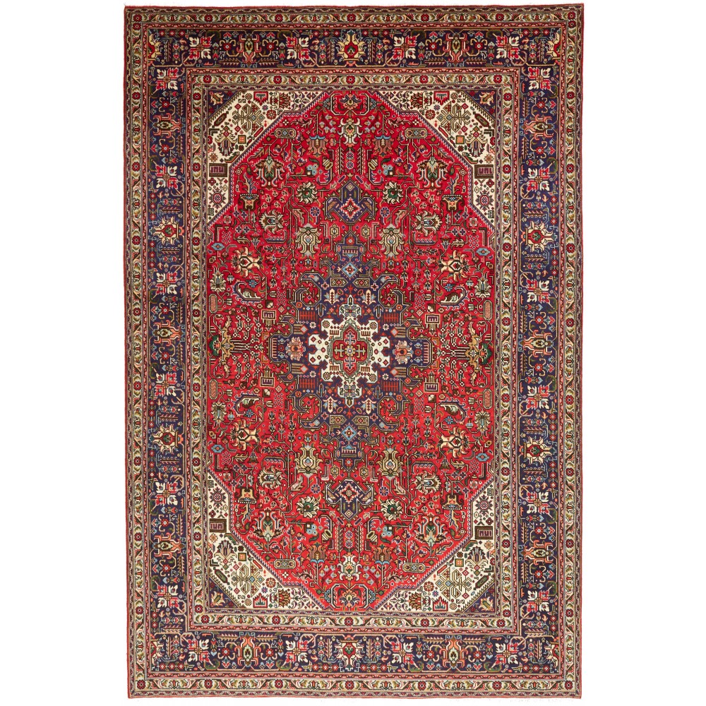 Tappeto Tabriz Persia marrone giallo 205x305 Tappeto Tabriz Persia marrone giallo 205x305