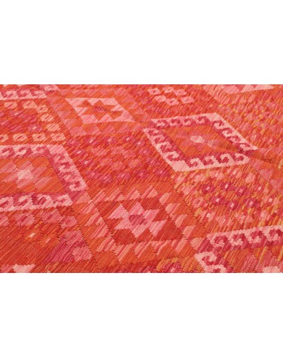 Tappeto Kilim Afghanistan rosso arancione 203x306