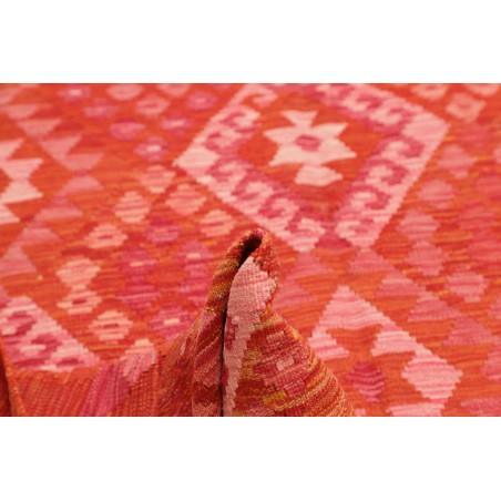 Tappeto Kilim Afghanistan rosso arancione 203x306