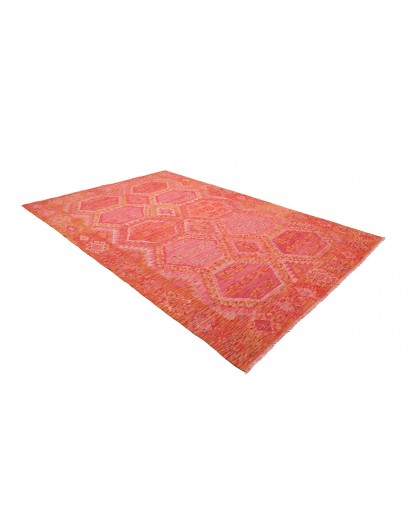 Tappeto Kilim Afghanistan rosso arancione 208x307