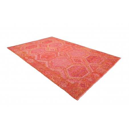 Tappeto Kilim Afghanistan rosso arancione 208x307
