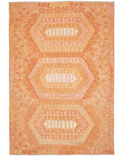 Tappeto Kilim Afghanistan arancione beige 206x299