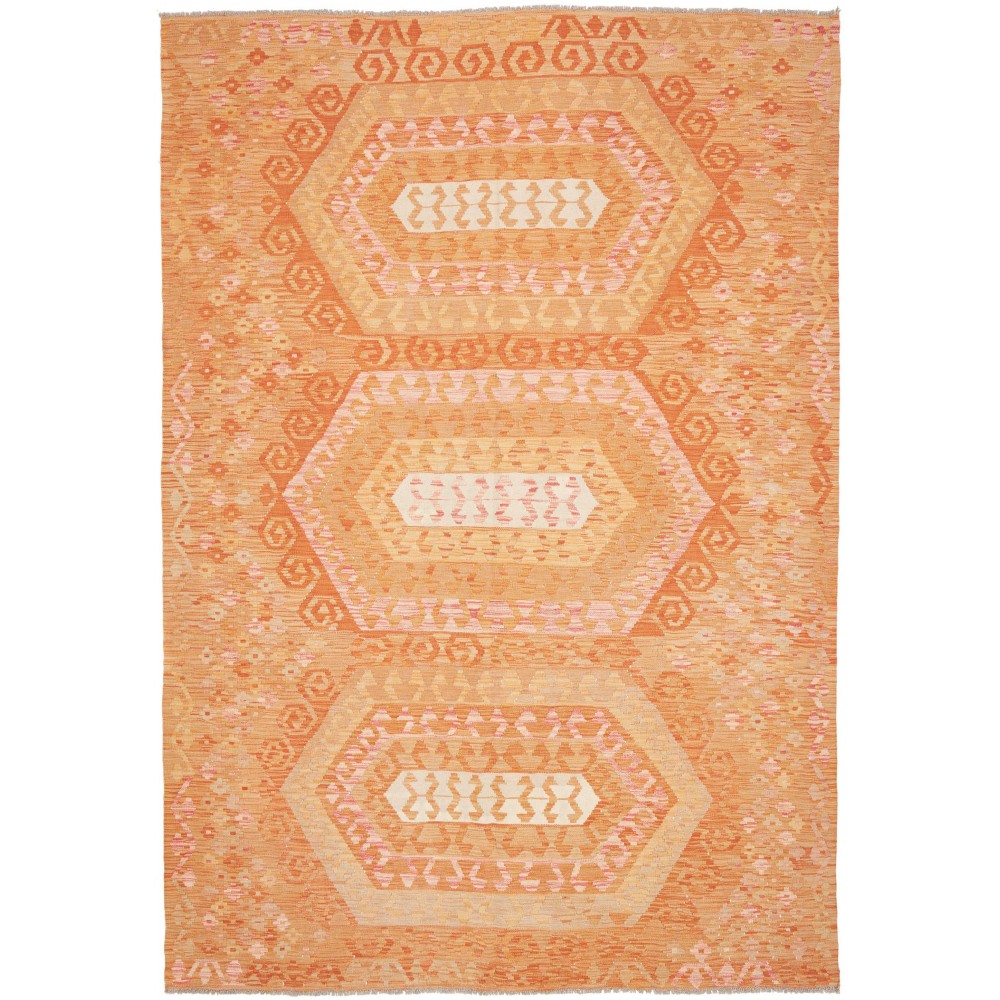Tappeto Kilim Afghanistan arancione beige 206x299