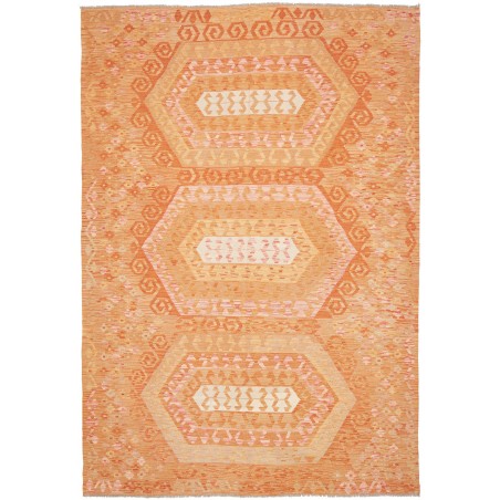 Tappeto Kilim Afghanistan arancione beige 206x299