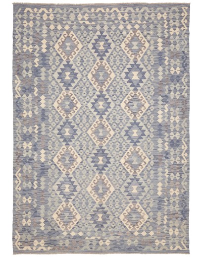 Tappeto Kilim Afghanistan azzurro bianco 204x291