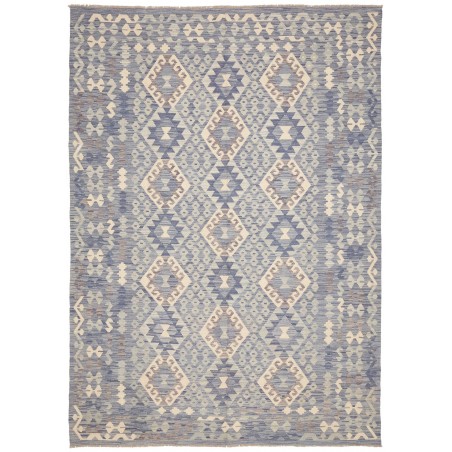Tappeto Kilim Afghanistan azzurro bianco 204x291