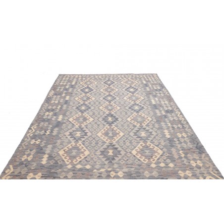 Tappeto Kilim Afghanistan azzurro bianco 204x291