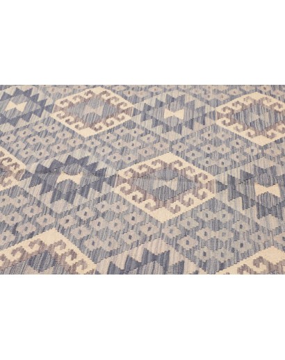 Tappeto Kilim Afghanistan azzurro bianco 204x291