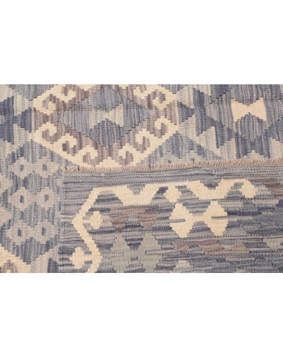 Tappeto Kilim Afghanistan azzurro bianco 204x291