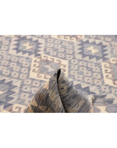 Tappeto Kilim Afghanistan azzurro bianco 204x291