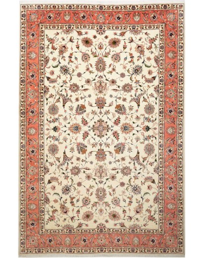 Tappeto Tabriz 50 Raj Persia giallo grigio 202x308