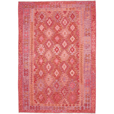 Tappeto Kilim Afghanistan rosso marrone 206x299