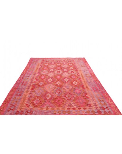 Tappeto Kilim Afghanistan rosso marrone 206x299