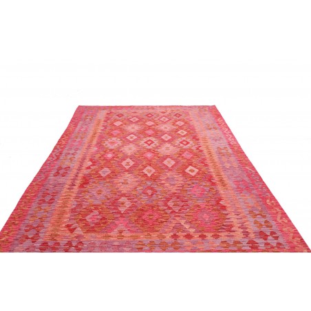Tappeto Kilim Afghanistan rosso marrone 206x299