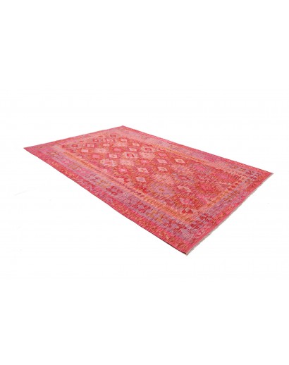 Tappeto Kilim Afghanistan rosso marrone 206x299
