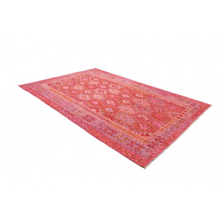 Tappeto Kilim Afghanistan rosso marrone 206x299