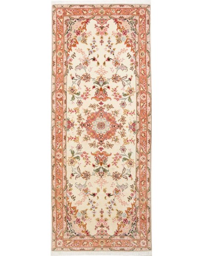Tappeto Tabriz 50 Raj Persia giallo arancione 77x207