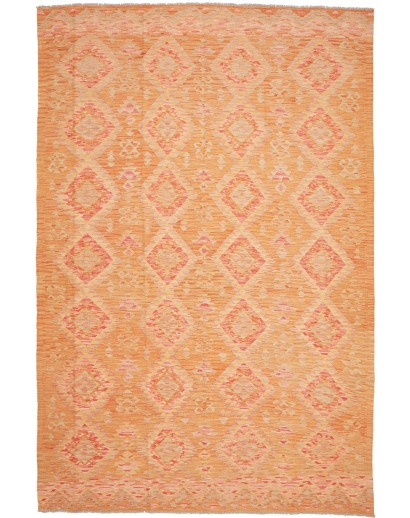 Tappeto Kilim Afghanistan arancione rosso 202x300