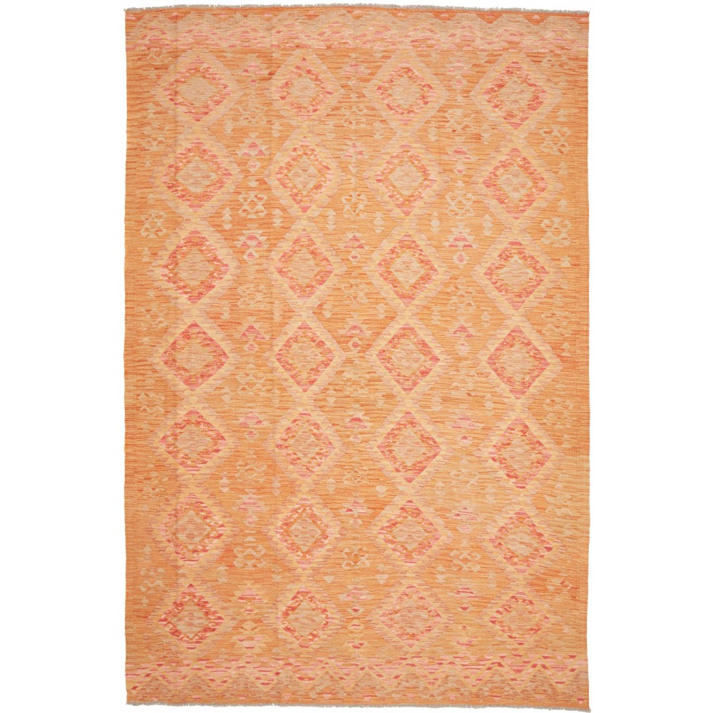 Tappeto Kilim Afghanistan arancione rosso 202x300