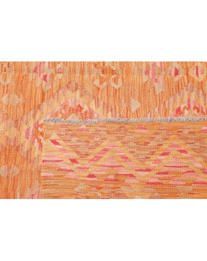 Tappeto Kilim Afghanistan arancione rosso 202x300