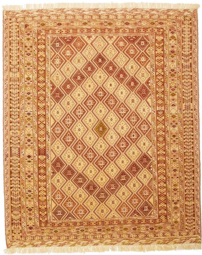 Tappeto Nakhunak Pakistan arancione bianco 156x186