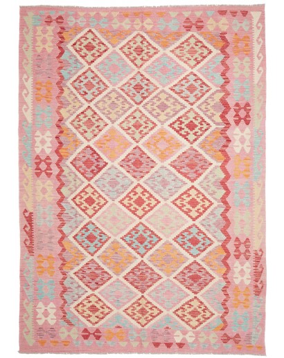 Tappeto Kilim Afghanistan marrone bianco 208x292