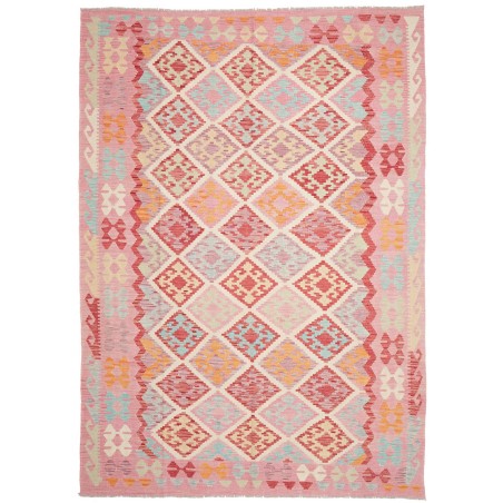 Tappeto Kilim Afghanistan marrone bianco 208x292