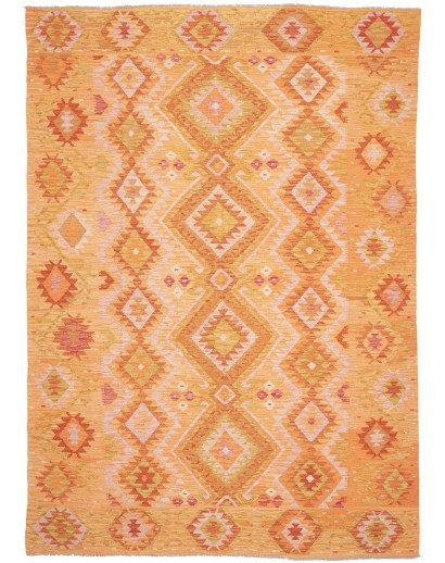 Tappeto Kilim Afghanistan arancione marrone 207x290