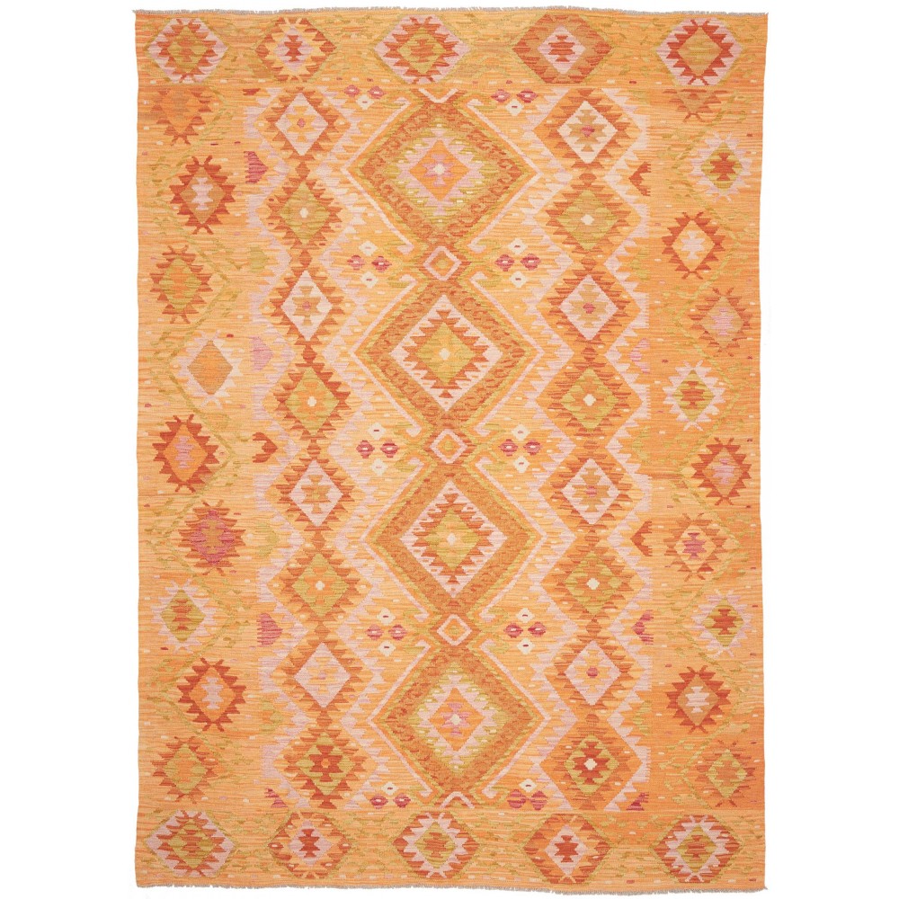 Tappeto Kilim Afghanistan arancione marrone 207x290