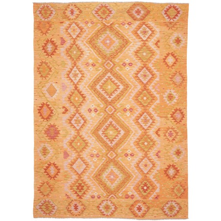 Tappeto Kilim Afghanistan arancione marrone 207x290