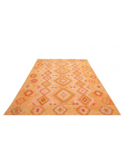 Tappeto Kilim Afghanistan arancione marrone 207x290