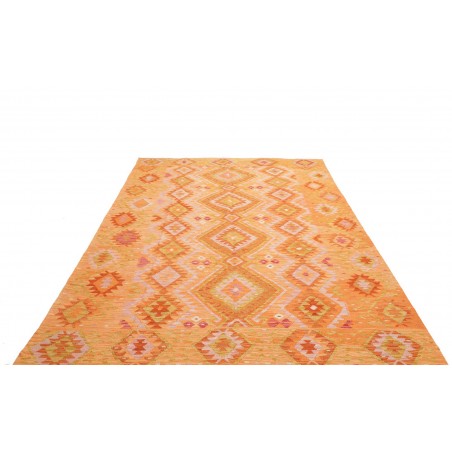 Tappeto Kilim Afghanistan arancione marrone 207x290