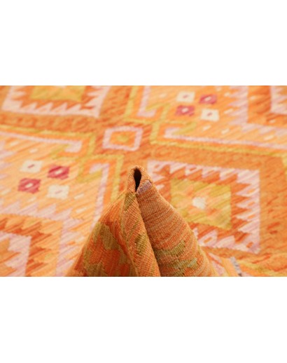 Tappeto Kilim Afghanistan arancione marrone 207x290