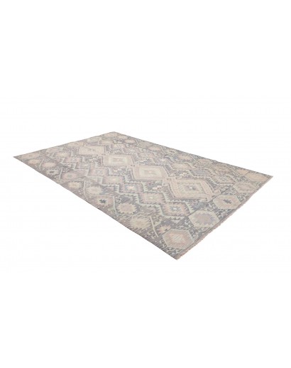 Tappeto Kilim Afghanistan azzurro bianco 202x296
