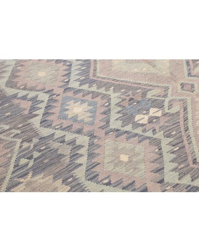 Tappeto Kilim Afghanistan azzurro bianco 202x296