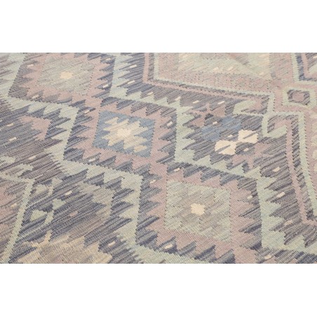 Tappeto Kilim Afghanistan azzurro bianco 202x296