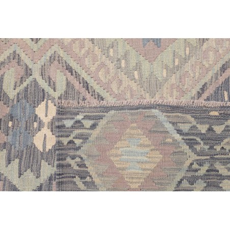 Tappeto Kilim Afghanistan azzurro bianco 202x296