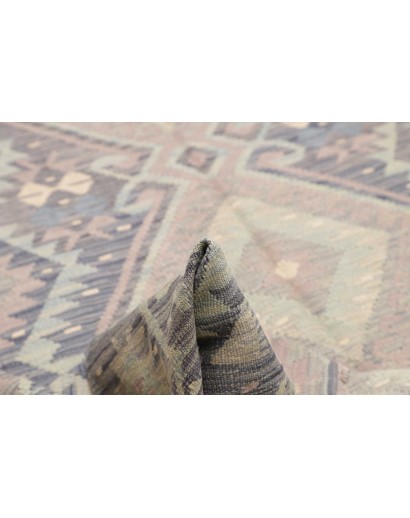 Tappeto Kilim Afghanistan azzurro bianco 202x296